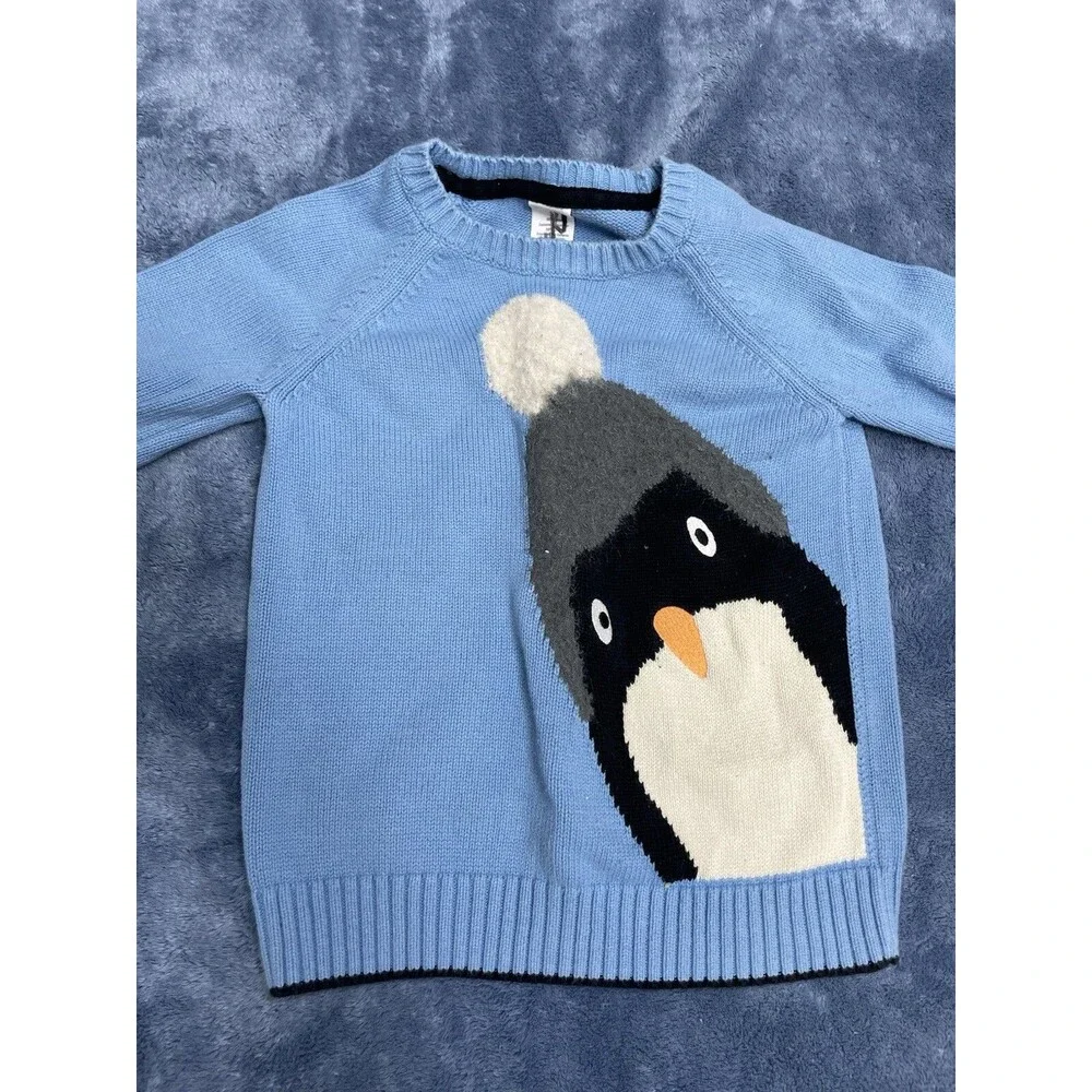 Gymboree Toddler 4T Penguin Blue Sweater Pullover Cute Winter Kids Top